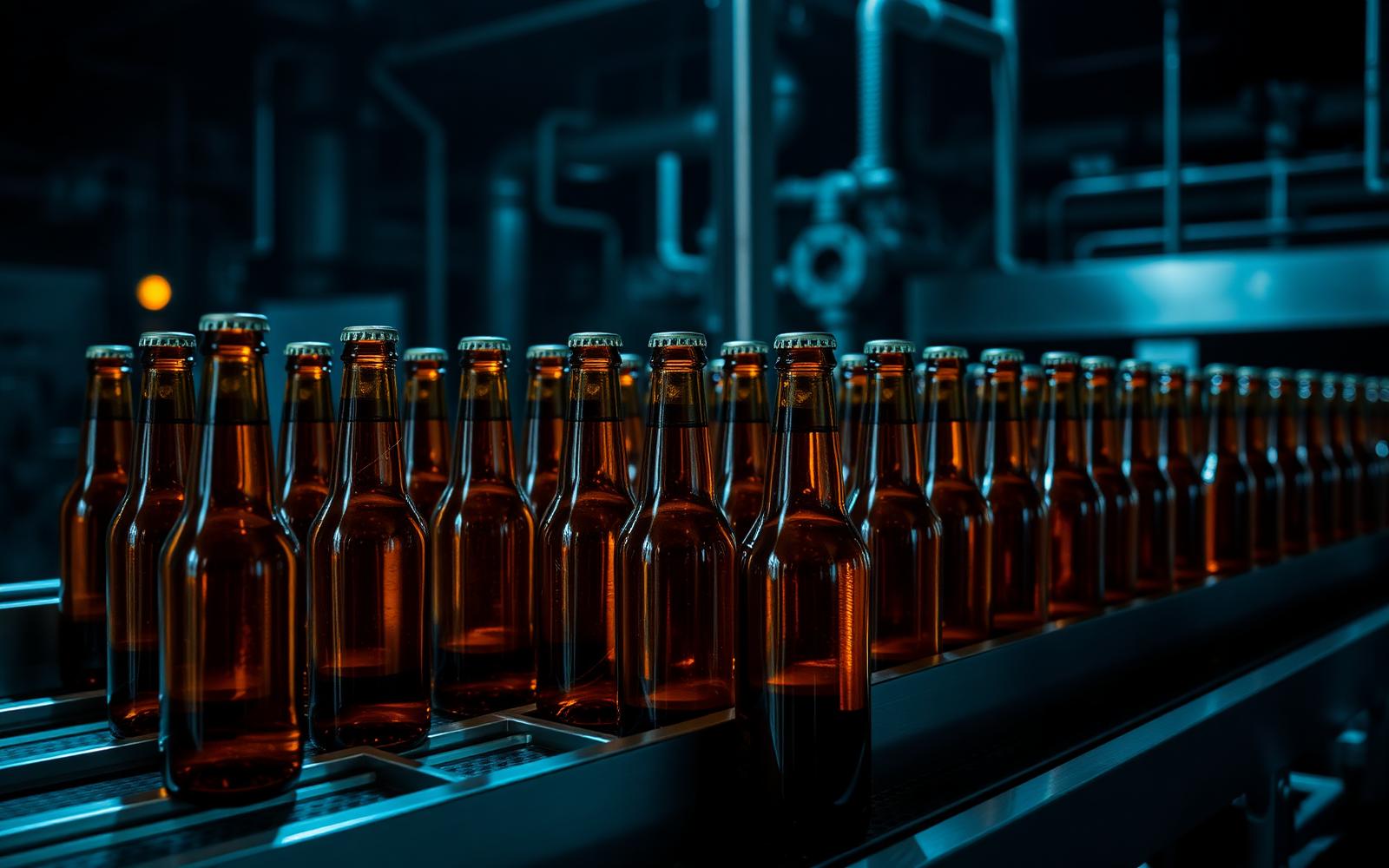 Beer glass packaging production at Anchor Glass