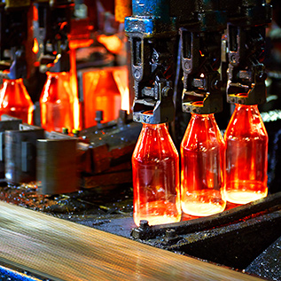bottles being produced in factory